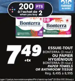 IGA BONTERRA PAPER TOWELS OR BATHROOM TISSUE offer