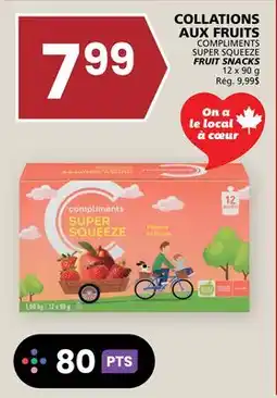 Rachelle-Bery Grocery COMPLIMENTS SUPER SQUEEZE FRUIT SNACKS offer
