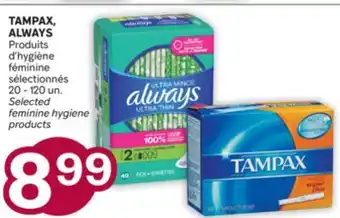 Brunet TAMPAX, ALWAYS Produits d'hygiène féminine sélectionnés offer
