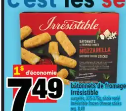 Super C BÂTONNETS DE FROMAGE IRRÉSISTIBLE | IRRÉSISTIBLE FROZEN CHEESE STICKS offer