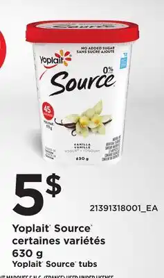 Provigo YOPLAIT SOURCE | YOPLAIT SOURCE TUBS offer