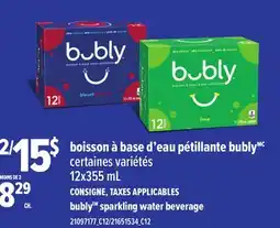 Provigo BOISSON À BASE D'EAU PÉTILLANTE BUBLY | BUBLY SPARKLING WATER BEVERAGE offer