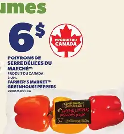 Provigo POIVRONS DE SERRE DÉLICES DU MARCHÉMC | FARMER'S MARKET GREENHOUSE PEPPERS, 3 UN offer