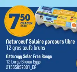 Provigo NATUROEUF SOLAIRE PARCOURS LIBRE 12 GROS ŒUFS BRUNS | NATUREGG SOLAR FREE RANGE 12 LARGE BROWN EGGS offer