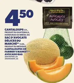 Provigo CANTALOUPS CH., SAC D'AVOCATS DÉLICES DU MARCHÉ 5 UN. | CANTALOUPES OR FARMER'S MARKET AVOCADO BAG offer