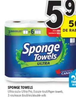 Familiprix SPONGE TOWELS, Ultra Pro, Paper towels, 3 double rolls offer