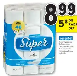 Familiprix ESSENTIEL Bathroom double rolls or 16 triple rolls offer