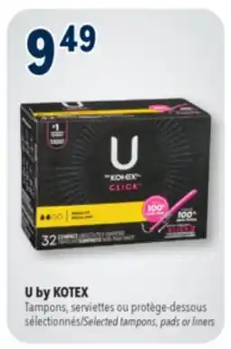 Familiprix U by KOTEX, Selected tampons, pads or liners offer