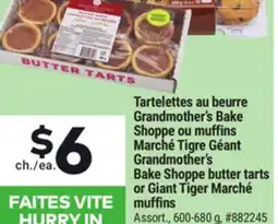 Giant Tiger Grandmother's Bake Shoppe butter tarts offer