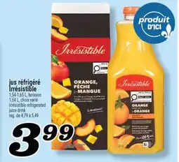 Marché Richelieu JUS RÉFRIGÉRÉ IRRÉSISTIBLE | IRRÉSISTIBLE REFRIGERATED JUICE DRINK offer