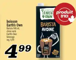 Marché Richelieu BOISSON EARTH'S OWN | EARTH'S OWN BEVERAGE offer