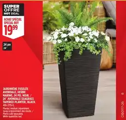 Canadian Tire Avondale Seagrass Tapered Lightweight Planter, 12-in W x 24-in H x 24-in D, Black offer