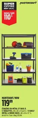 Canadian Tire MASTERCRAFT 5-SHELF METAL & WOOD RACK offer