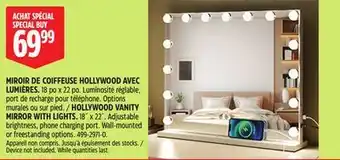 Canadian Tire HOLLYWOOD VANITY MIRROR WITH LIGHTS offer
