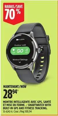 Canadian Tire SMARTWATCH WITH BUILT-IN GPS AND FITNESS TRACKING offer