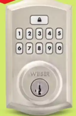 Canadian Tire Weiser Smartcode Keypad Electronic Deadbolt door Lock, Satin-Nickel Finish offer