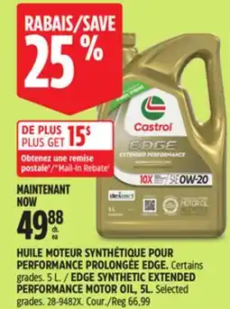 Canadian Tire CASTROL EDGE SYNTHETIC EXTENDED PERFORMANCE MOTOR OIL offer