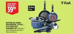 Canadian Tire T-fal 10-PC NON-STICK COOKWARE SET offer