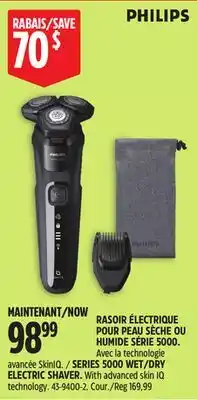 Canadian Tire SERIES 5000 WET/DRY ELECTRIC SHAVER offer