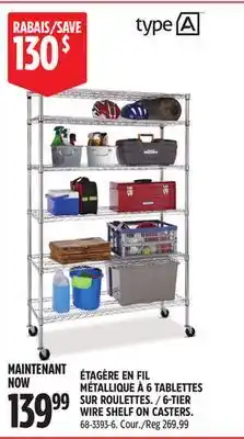 Canadian Tire type A 6-TIER WIRE SHELF ON CASTERS offer