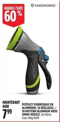 Canadian Tire Yardworks 10-PATTERN ALUMINUM HOSE SPRAY NOZZLE offer