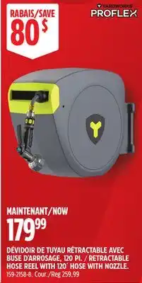 Canadian Tire Yardworks RETRACTABLE HOSE REEL WITH 120´ HOSE WITH NOZZLE offer