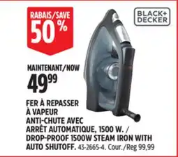 Canadian Tire BLACK+DECKER DROP-PROOF 1500W STEAM IRON WITH AUTO SHUTOFF offer