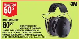 Canadian Tire WORKTUNES WIRELESS CONNECT HEARING PROTECTOR WITH BLUETOOTH, 26 DB NOISE RATING, BLACK offer