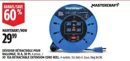 Canadian Tire MASTERCRAFT 30´ 10A RETRACTABLE EXTENSION CORD REEL offer