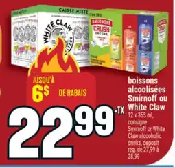 Marché Adonis Boissons alcoolisées Smirnoff ou White Claw | Smirnoff or White Claw alcooholic drinks offer