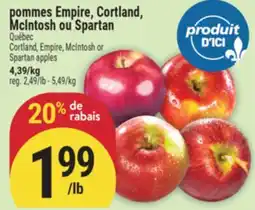 Marché Adonis Pommes Empire, Cortland, McIntosh ou Spartan | Cortland, Empire, McIntosh or Spartan apples offer