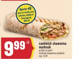 Marché Adonis Sandwich shawarma markouk | markouk shawarma sandwich offer