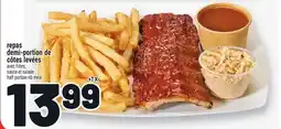 Metro REPAS DEMI-PORTION DE CÔTES LEVÉES | HALF PORTION RIB MEAL offer