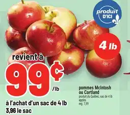 Metro POMMES MCINTOSH OU CORTLAND offer