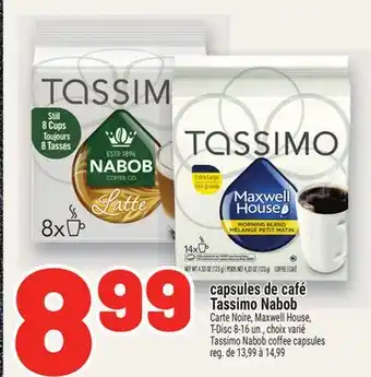 Metro CAPSULES DE CAFÉ TASSIMO NABOB |TASSIMO NABOB COFFEE CAPSULES offer