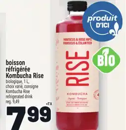 Metro BOISSON RÉFRIGÉRÉE KOMBUCHA RISE | KOMBUCHA RISE REFRIGERATED DRINK offer