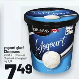 Metro YOGOURT GLACÉ CHAPMAN'S | CHAPMAN'S FROZEN YOGURT offer