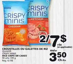 Marches Tradition QUAKER CRISPY MINIS RICE CHIPS OR CAKES offer