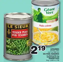 Marches Tradition LE SIEUR VEGETABLES OR TENDER PEAS offer