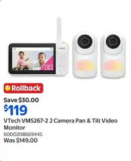 Walmart VTech VM5267-2 2 Camera Pan & Tilt Video Monitor offer