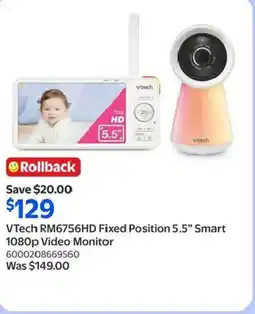 Walmart VTech RM6756HD Fixed Position 5.5" Smart 1080p Video Monitor offer