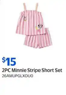 Walmart Minnie Stripe Short Set offer