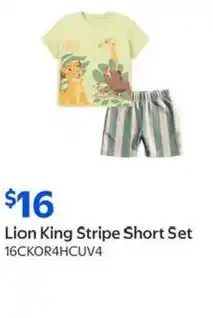 Walmart Lion King Stripe Short Set offer