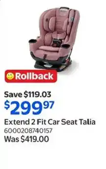 Walmart Extend 2 Fit Car Seat Talia offer
