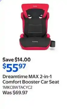 Walmart Dreamtime MAX 2-in-1 Comfort Booster Car Seat offer