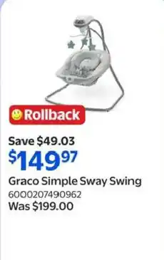 Walmart Graco Simple Sway Swing offer
