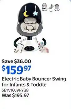 Walmart Electric Baby Bouncer Swing for Infants & Toddle offer