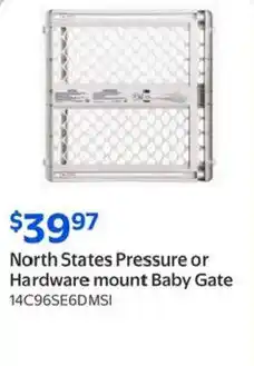 Walmart North States Pressure or Hardware mount Baby Gate offer