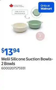 Walmart Melii Silicone Suction Bowls- 2 Bowls offer