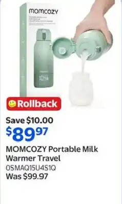 Walmart Momcozy portable milk warmer travel offer
